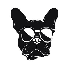 French bulldog Portrait. Vector illustration.