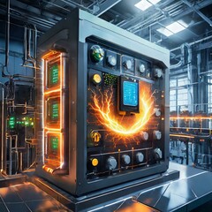  energy efficiency in industrial settings through a PLC panel interface powered by Adobe Firefly AI, enabling intelligent resource management."