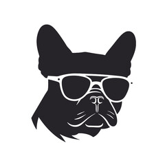 French bulldog Portrait. Vector illustration.