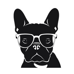 French bulldog Portrait. Vector illustration.