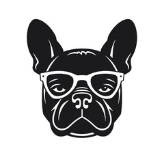 French bulldog Portrait. Vector illustration.