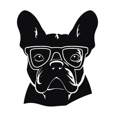 French bulldog Portrait. Vector illustration.