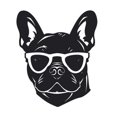 French bulldog Portrait. Vector illustration.
