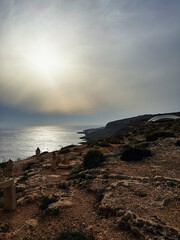 a wonderful view with a wonderful atmosphere at sunset on the island of Malta, Qrendi