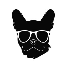 French bulldog Portrait. Vector illustration.
