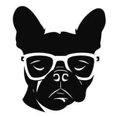 french bulldog wear sunglasses logo icon design vector illustration