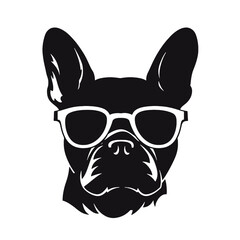 french bulldog wear sunglasses logo icon design vector illustration