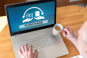 Purchase concept on a laptop