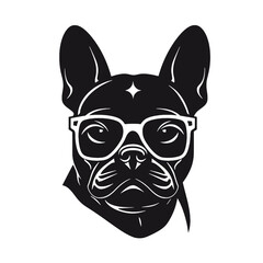 french bulldog wear sunglasses logo icon design vector illustration