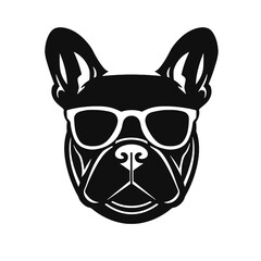 french bulldog wear sunglasses logo icon design vector illustration