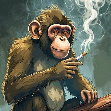 Monkey smoking 