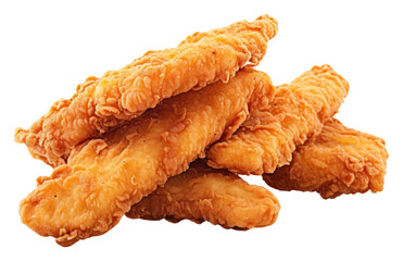 PNG  Crispy fried chicken strips food white background croquette