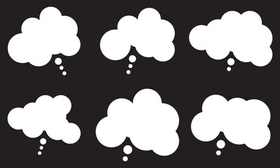 Thought bubbles. Think. Empty thought cloud. Vector illustration.  Creative thought balloon.