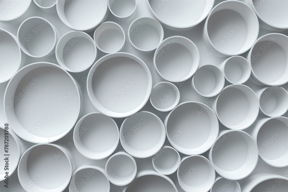 Poster sophisticated abstract irregular 3d pattern. round shapes. tubes. background image. created with gen
