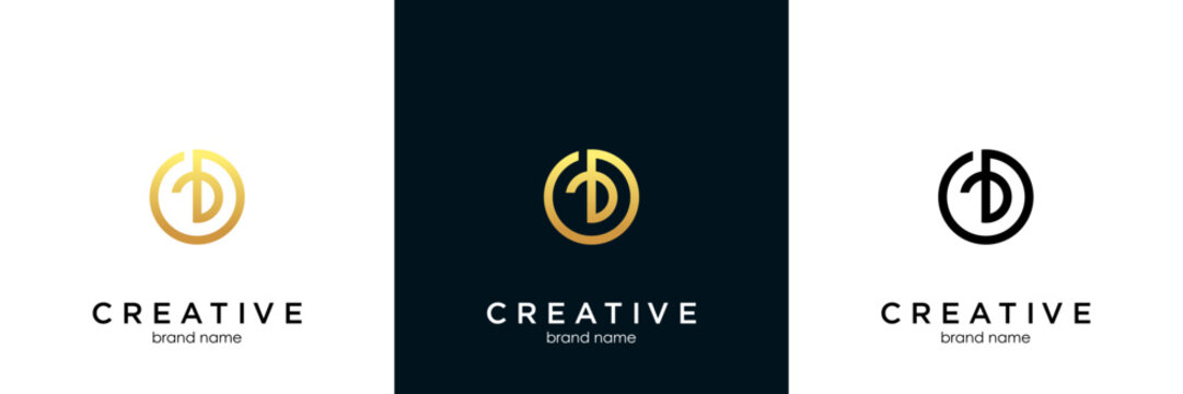 Initial lowercase letter logo ob, bo, b inside o, monogram rounded shape