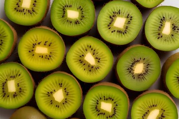 A fresh arrangement of kiwifruits captured in foodgraphy photography