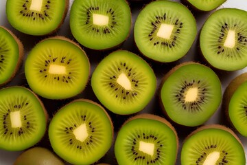 Fototapeta premium A fresh arrangement of kiwifruits captured in foodgraphy photography