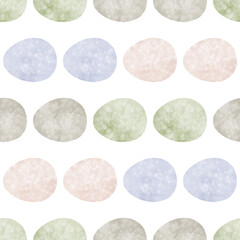 Seamless pattern with easter eggs, hand drawn illustration in watercolor style