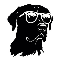 Rottweiler, Silhouettes Dog Face SVG, black and white Rottweiler vector