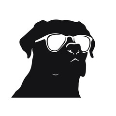 Rottweiler, Silhouettes Dog Face SVG, black and white Rottweiler vector
