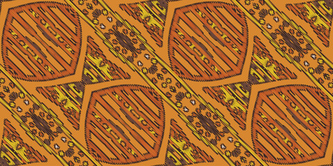 Ethnic abstract ikat art design. Seamless pattern in tribal, folk embroidery, and Mexican style. Seamless abstract ikat pattern.background ,carpet,wallpaper,clothing,