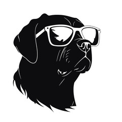 Rottweiler, Silhouettes Dog Face SVG, black and white Rottweiler vector