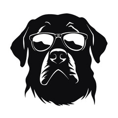 Rottweiler, Silhouettes Dog Face SVG, black and white Rottweiler vector