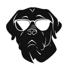 Rottweiler, Silhouettes Dog Face SVG, black and white Rottweiler vector