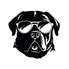 Rottweiler, Silhouettes Dog Face SVG, black and white Rottweiler vector