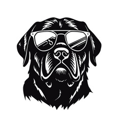 Rottweiler, Silhouettes Dog Face SVG, black and white Rottweiler vector