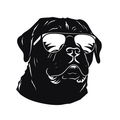 Rottweiler, Silhouettes Dog Face SVG, black and white Rottweiler vector