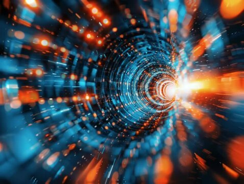 Quantum Computings Boundless Horizon A visual journey into the core of a quantum processor where particles entangle to unlock computings future Abstract quantum elegance