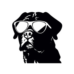 Rottweiler, Silhouettes Dog Face SVG, black and white Rottweiler vector