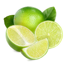 Fresh ripe lime isolated on white. Citrus fruit