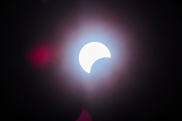 Partial Solar Eclipse Phenomenon in Spiceland, Indiana - Celestial View