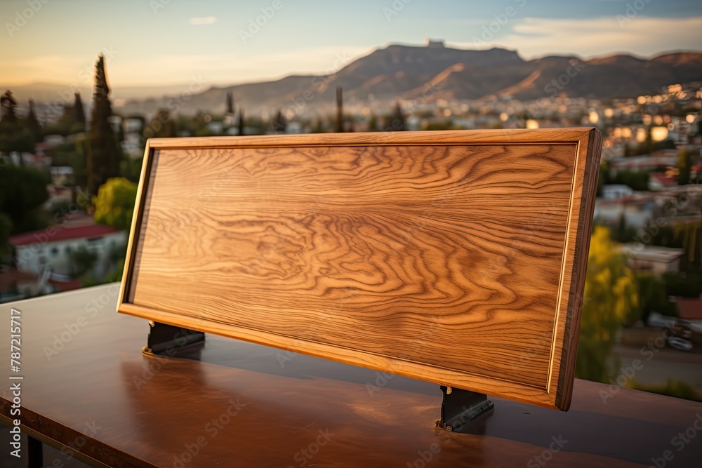 Fototapete a table with a blackboard, suitable for use in an office or a school classroom. the setting encourag
