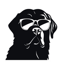 rottweiller head symbol silhouette flat design vector illustration. Dog Logo