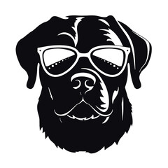 rottweiller head symbol silhouette flat design vector illustration. Dog Logo