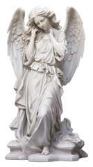 Fototapeta na wymiar PNG White Angel statue angel white background representation