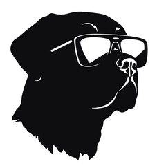 rottweiller head symbol silhouette flat design vector illustration. Dog Logo