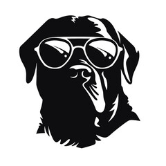 Fototapeta premium rottweiller head symbol silhouette flat design vector illustration. Dog Logo