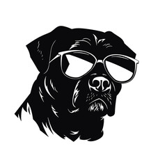 rottweiller head symbol silhouette flat design vector illustration. Dog Logo