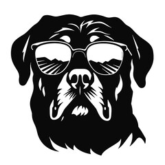 rottweiller head symbol silhouette flat design vector illustration. Dog Logo