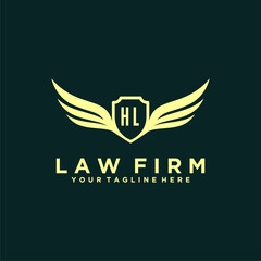 HL initials design modern legal attorney law firm lawyer advocate consultancy business logo vector