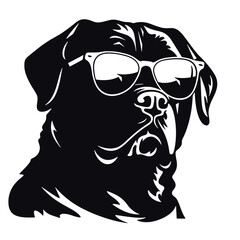 rottweiller head symbol silhouette flat design vector illustration. Dog Logo