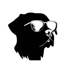 rottweiller head symbol silhouette flat design vector illustration. Dog Logo