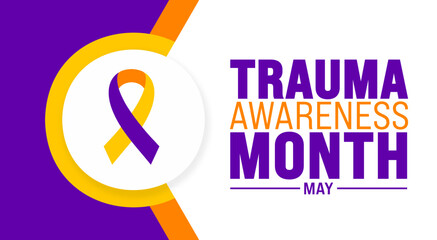 May is National Trauma Awareness Month background template. Holiday concept. use to background, banner, placard, card, and poster design template with text inscription and standard color. vector