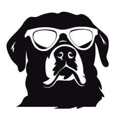 rottweiller head symbol silhouette flat design vector illustration. Dog Logo