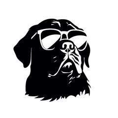 rottweiller head symbol silhouette flat design vector illustration. Dog Logo