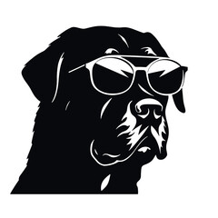 rottweiller head symbol silhouette flat design vector illustration. Dog Logo